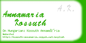 annamaria kossuth business card